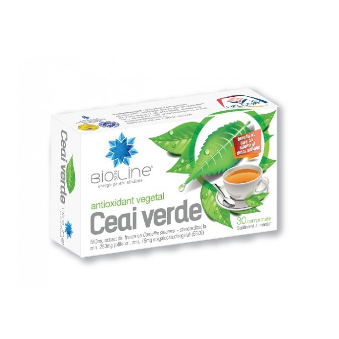 Ceai Verde 500 mg,  30 comprimate, Helcor