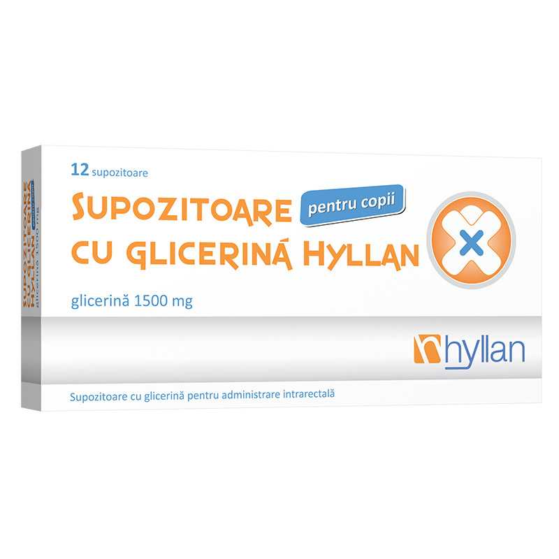 Supozitoare cu Glicerina Copii, 12 bucati, Hyllan