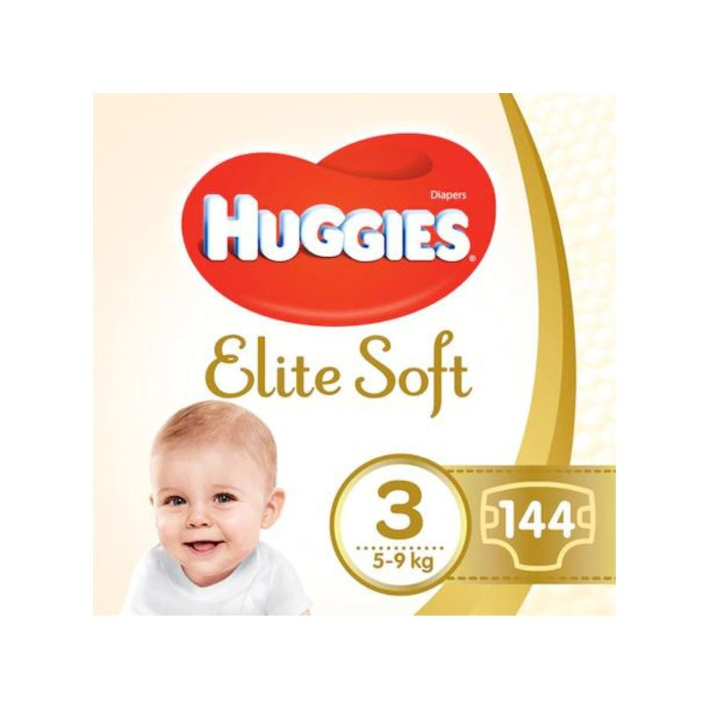 Huggies Scutece Elite Soft Box, Nr.3, 5-9kg, 144 bucati