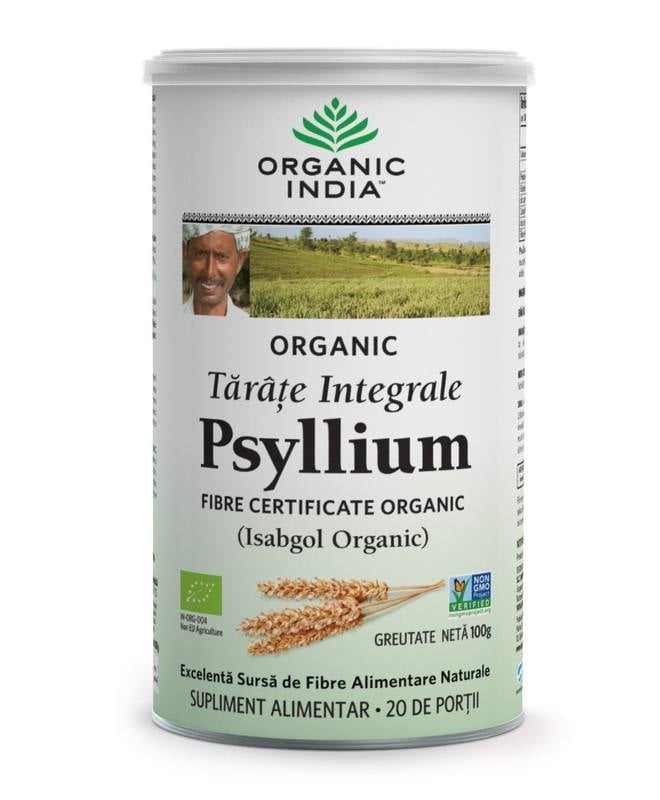 ORGANIC INDIA Tarate de Psyllium Integrale, 100% Organic