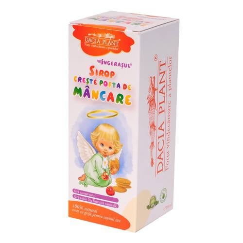 vitamine pentru pofta de mancare si ingrasare Ingerasul Creste pofta de mancare sirop, 200ml, Dacia Plant