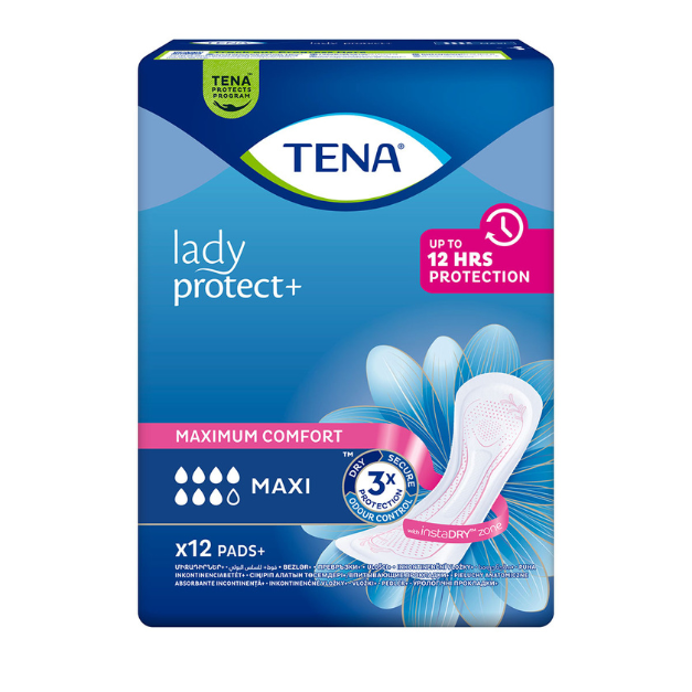 Absorbante incontinenta urinara, TENA Lady Protect+ Maxi, 12 bucati