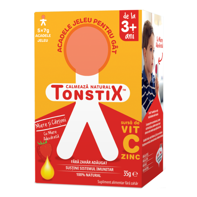 Acadele JELEU pentru gat, Miere si capsuni, Tonstix