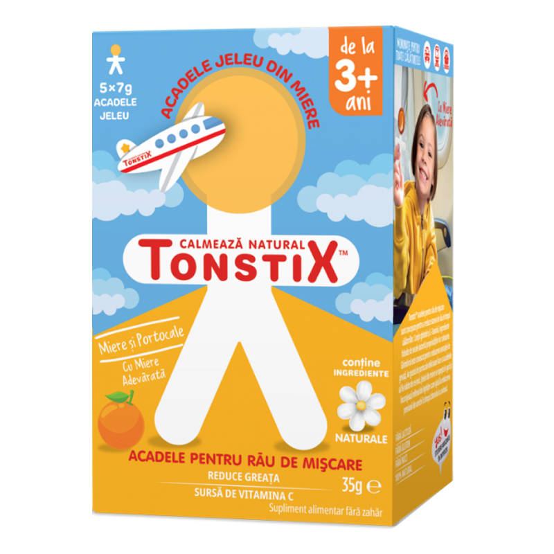 Acadele JELEU pentru rau de miscare, Miere si portocale, Tonstix