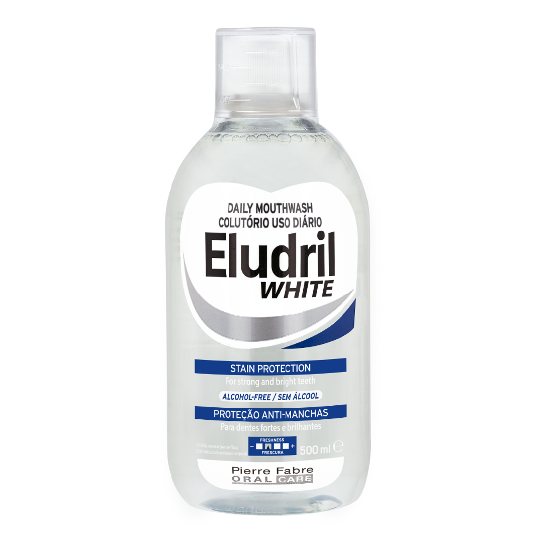 Apa de gura anti-pete, 500 ml, Eludril White