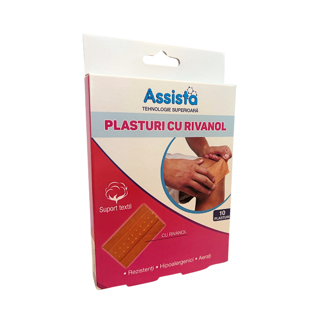 Plasturi cu Rivanol 60 mm*100 mm, 10 bucati, Assista