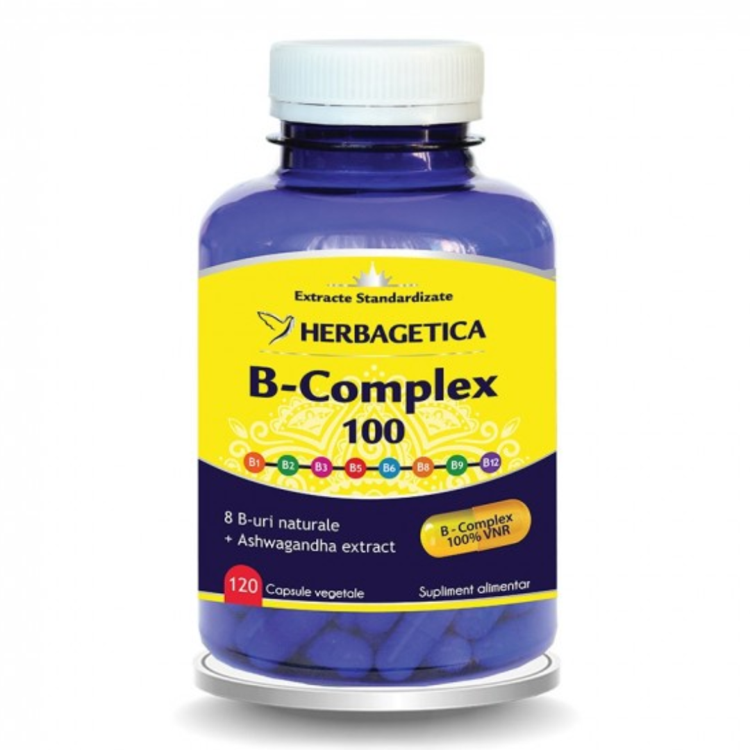 B Complex 100, 120 capsule, Herbagetica