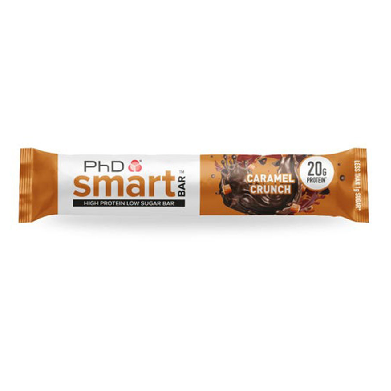Baton proteic Smart Bar caramel crunch, 64 g, PhD Nutrition