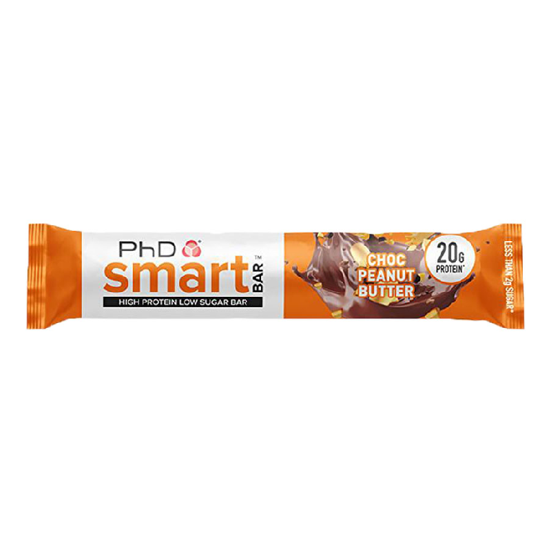 Baton proteic Smart Bar Choc Peanut Butter, 64 g, PhD Nutrition