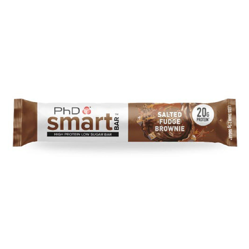 Baton proteic Smart Bar Salted Fudge Brownie, 64 g, PhD Nutrition