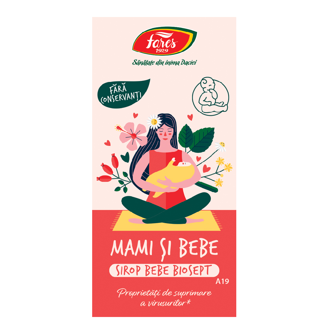 Mami si bebe, sirop Biosept, 100ml, Fares