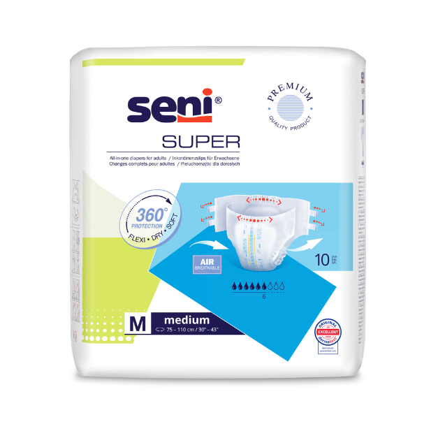 Scutece Super Medium, 10 bucati, Seni