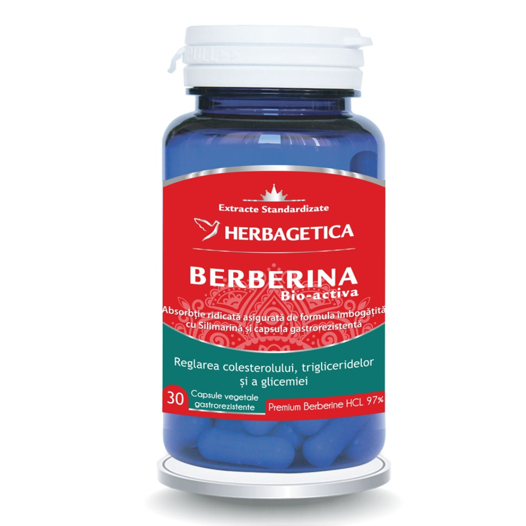 Berberina bio-activa, 30 capsule, Herbagetica