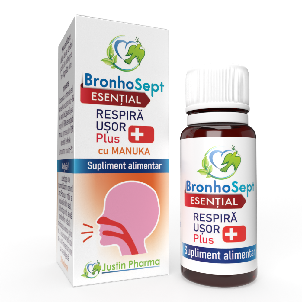 BronhoSept Respira usor Plus, uz intern, 10 ml, Justin Pharma