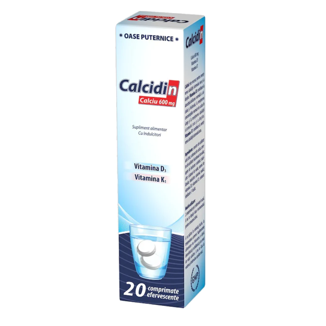 Calcidin 600 mg, 20 comprimate efervescente, Zdrovit