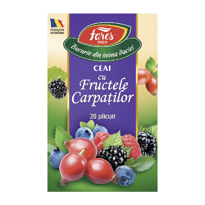 Ceai Aromfruct Fructele Carpatilor, 20 plicuri, Fares