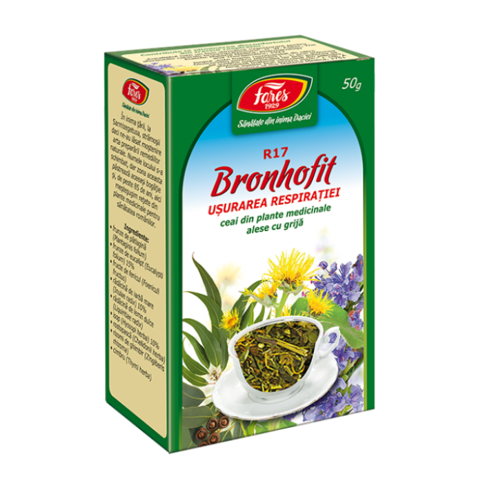 Ceai Bronhofit usurarea respiratiei, 50g, Fares