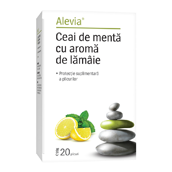 Ceai cu menta si lamaie, 20 plicuri, Alevia