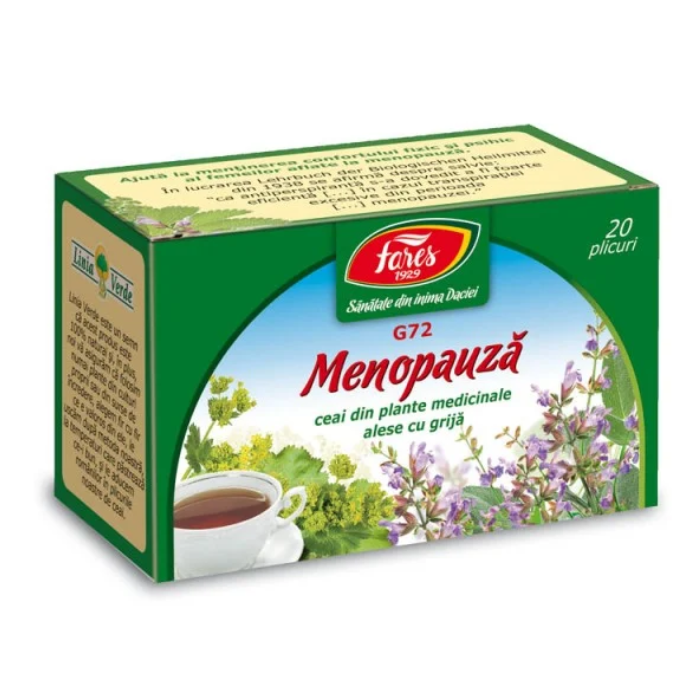 Ceai Menopauza G72, 20 plicuri, Fares