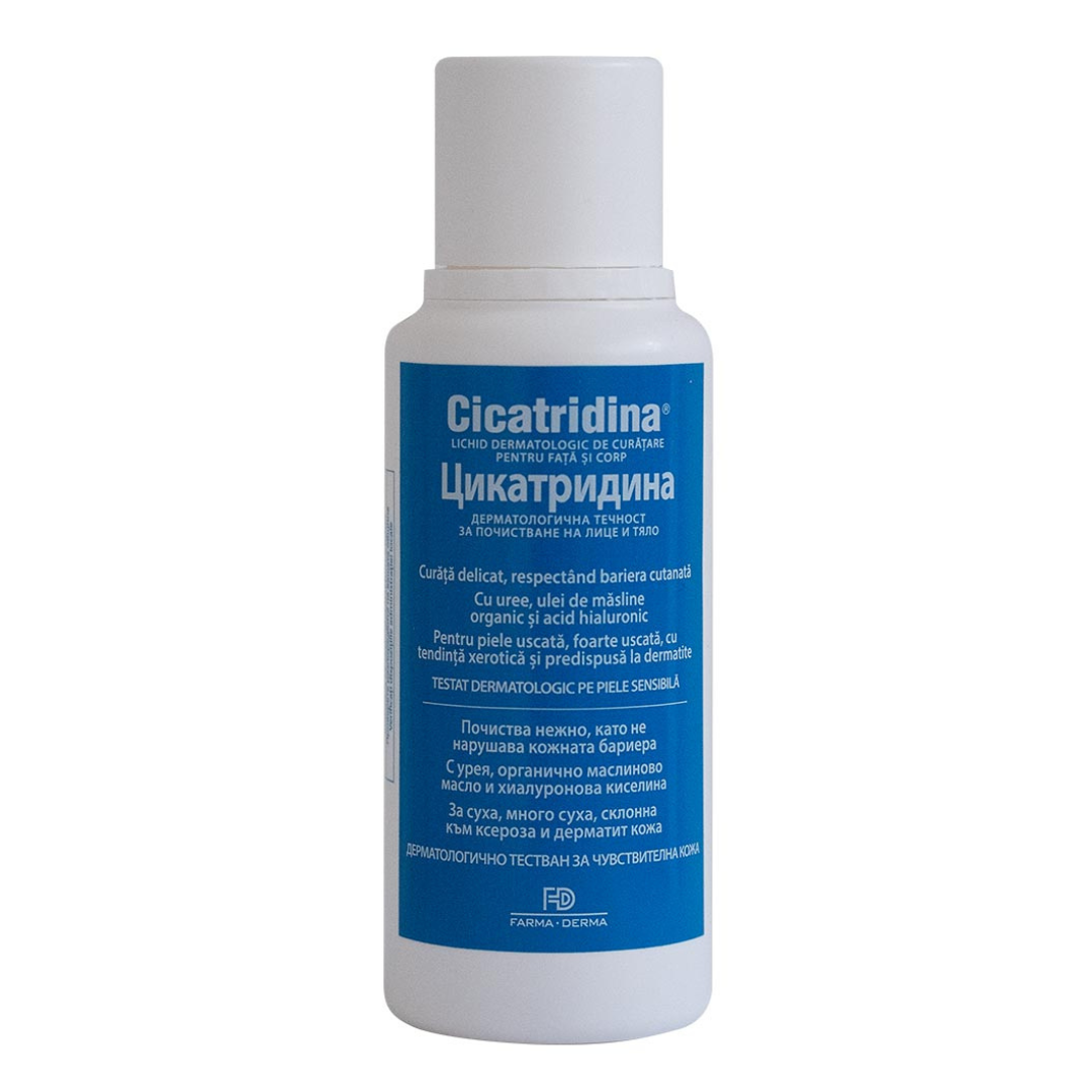 Cicatridina Lichid dermatologic de curatare pentru fata si corp, 250ml, Naturpharma