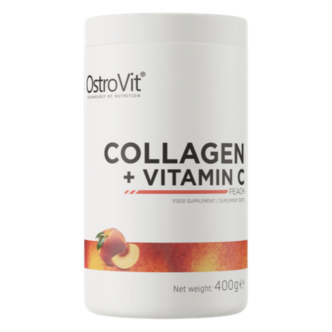 Colagen cu Vitamina C, aroma de piersica, 400g, OstroVit