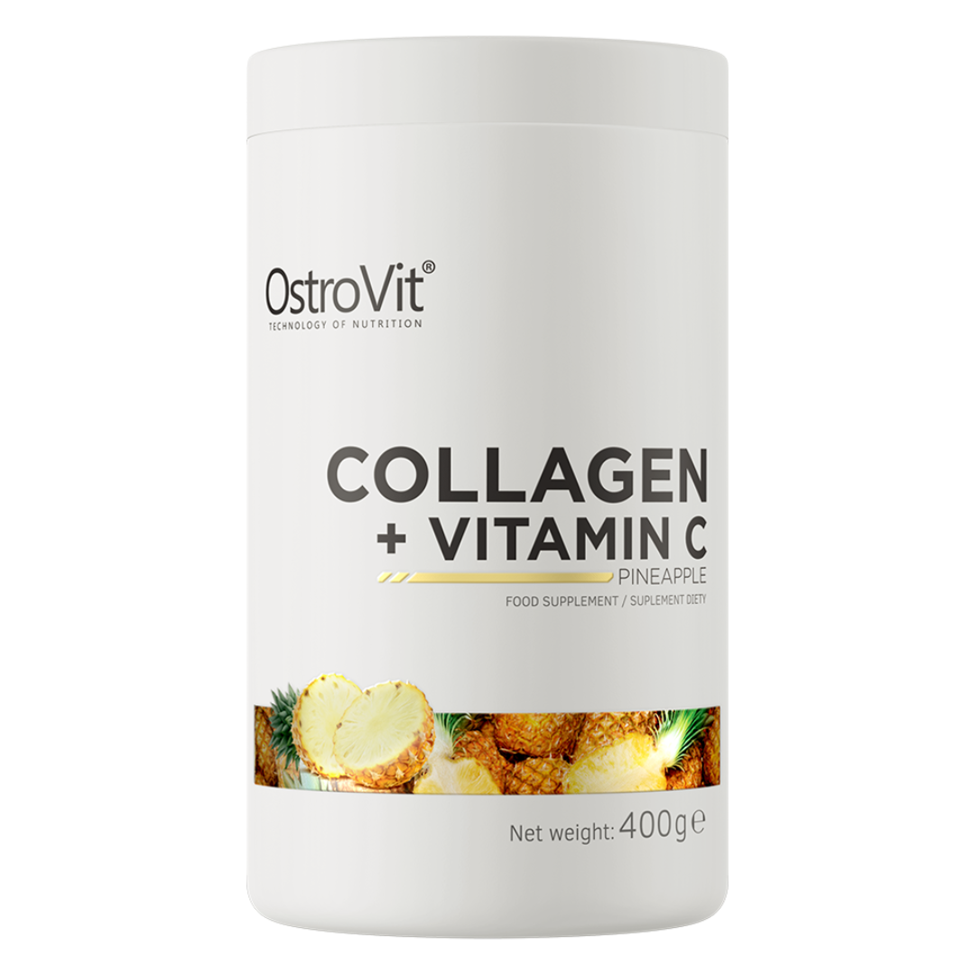 Colagen cu Vitamina C, aroma de ananas, 400g, OstroVit