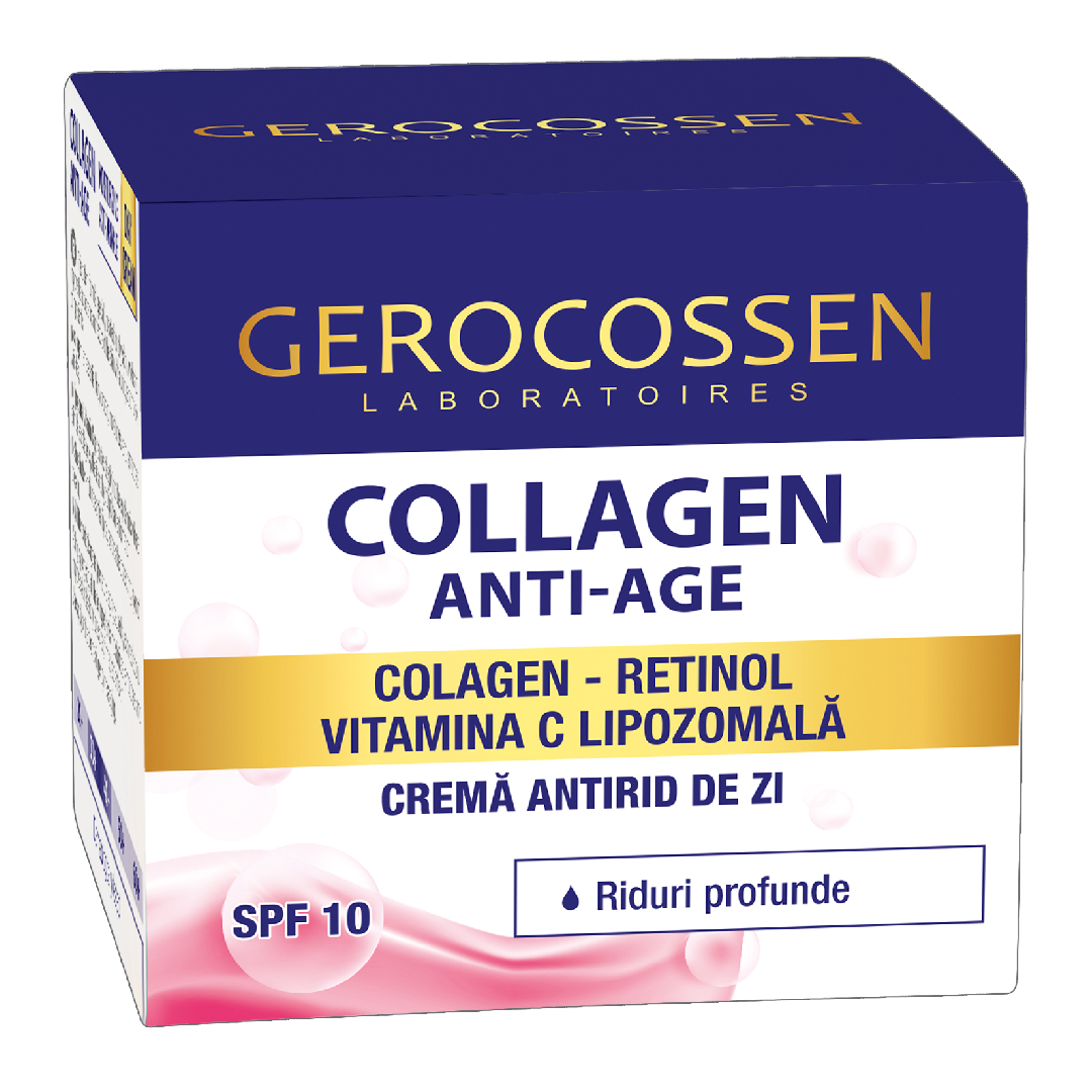 Crema antirid de zi SPF10, Collagen Anti-Age, 50ml, Gerocossen