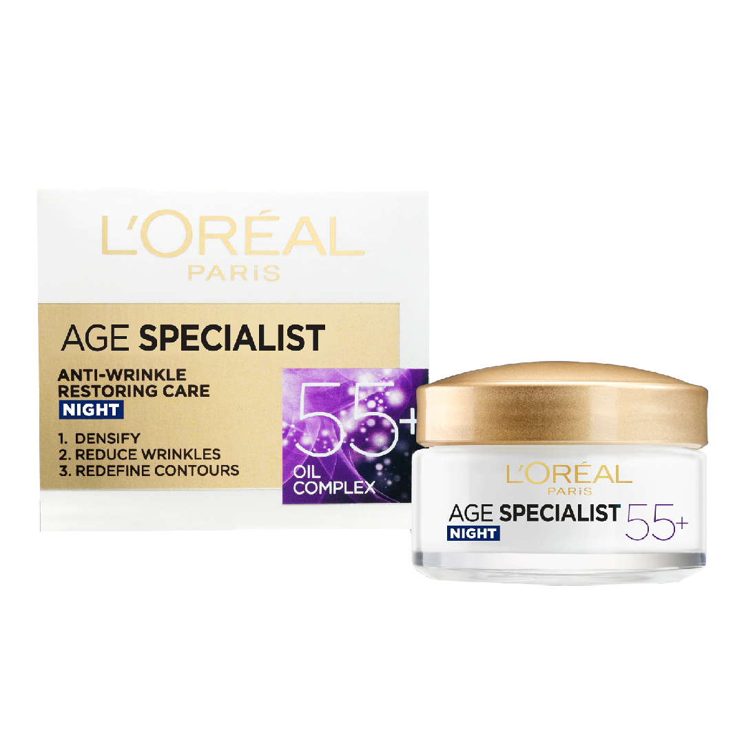 Crema antirid de noapte, Age Specialist 55, 50 ml, LOreal