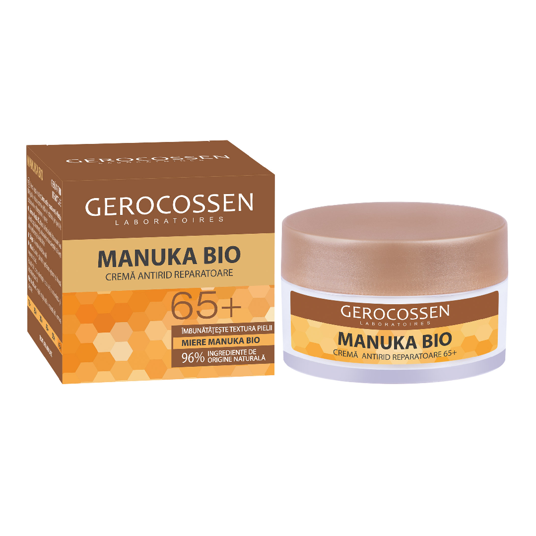 Crema antirid reparatoare 65+ Manuka Bio, 50 ml, Gerocossen