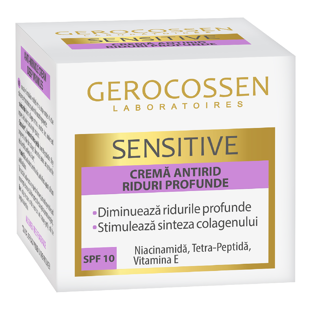 Crema antirid riduri profunde Sensitive, 50 ml, Gerocossen