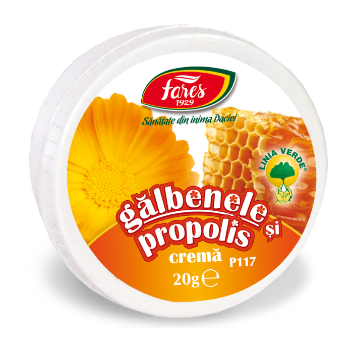 Crema de galbenele si propolis, 20g, Fares