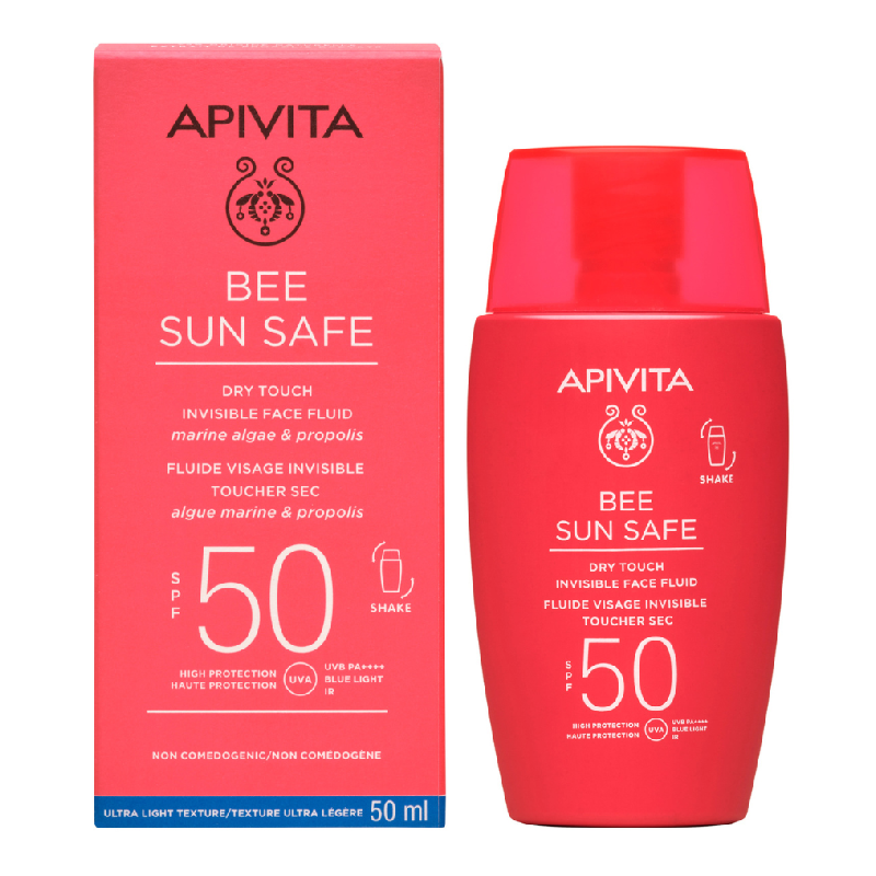 Fluid protectie solara fluida Invizibil SPF50 Bee Sun Safe, 50 ml, Apivita