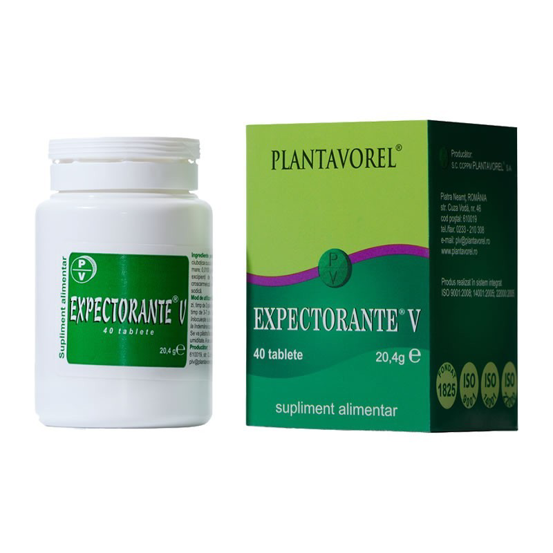 Expectorante V, 40 tablete, Plantavorel