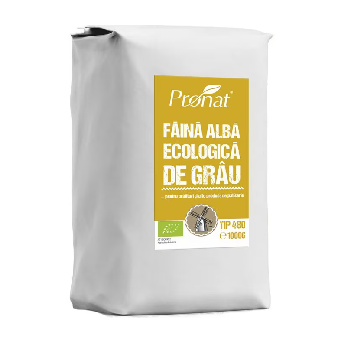 Faina Bio alba de grau tip 480, 1 kg, Pronat