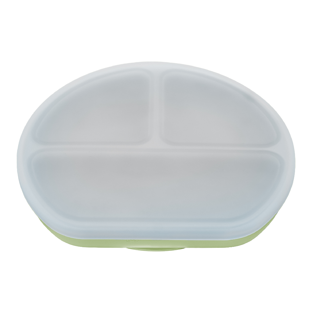 Farfurie din silicon cu capac, 6 luni+, Raw Green, Appekids