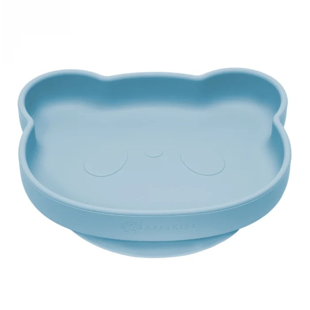 Farfurie din silicon cu ventuza The Little Bear, +6 luni, Aqua Blue, Appekids