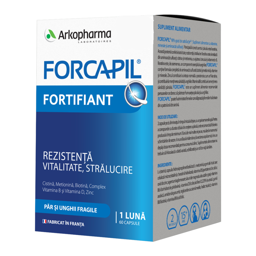 Forcapil fortifiant pentru par si unghii, 60 capsule, Arkopharma