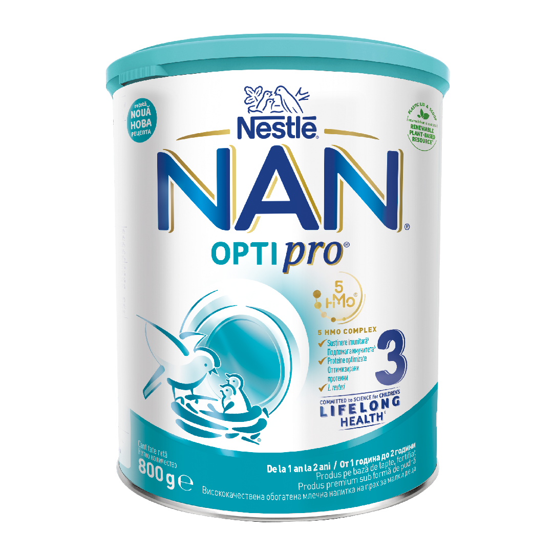 Nan 3 Optipro HMO, 12+ luni, 800 g, Nestle