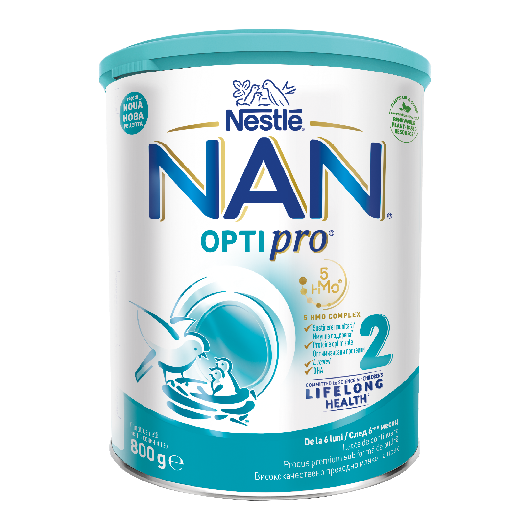 Nan 2 Optipro HMO, 6+ luni, 800 g, Nestle