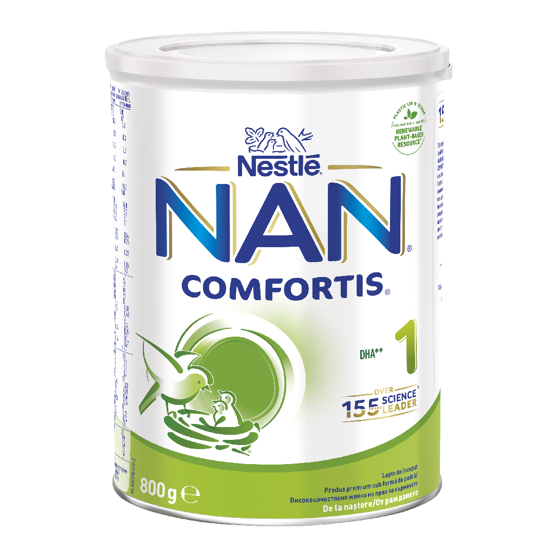 Formula lapte de inceput pentru sugari Nan 1 Comfortis, +0 luni, 800 g, Nestle