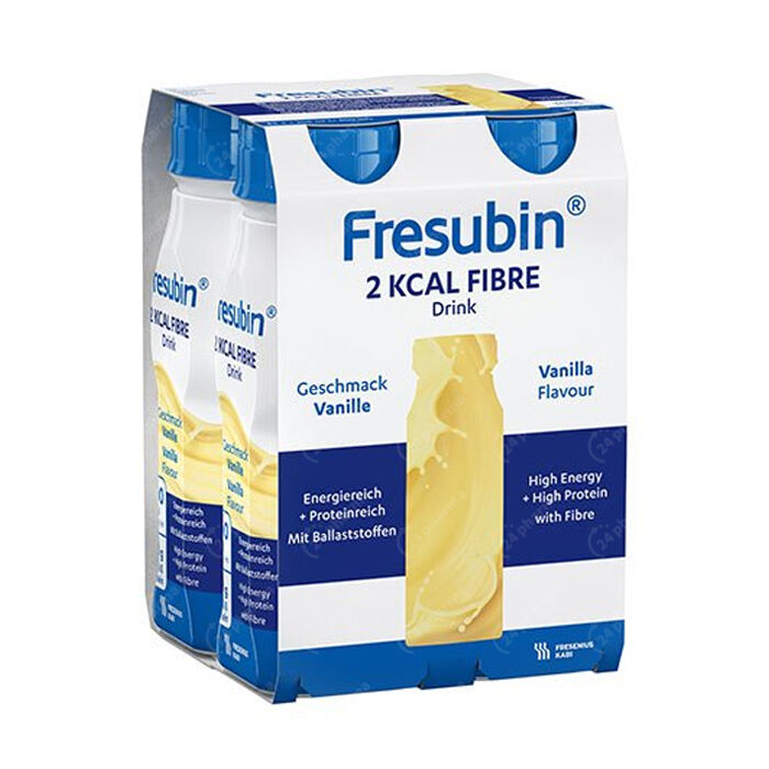 Fresubin 2 Kcal fibre drink vanilie, 4 flacoane EasyBottle, 200ml