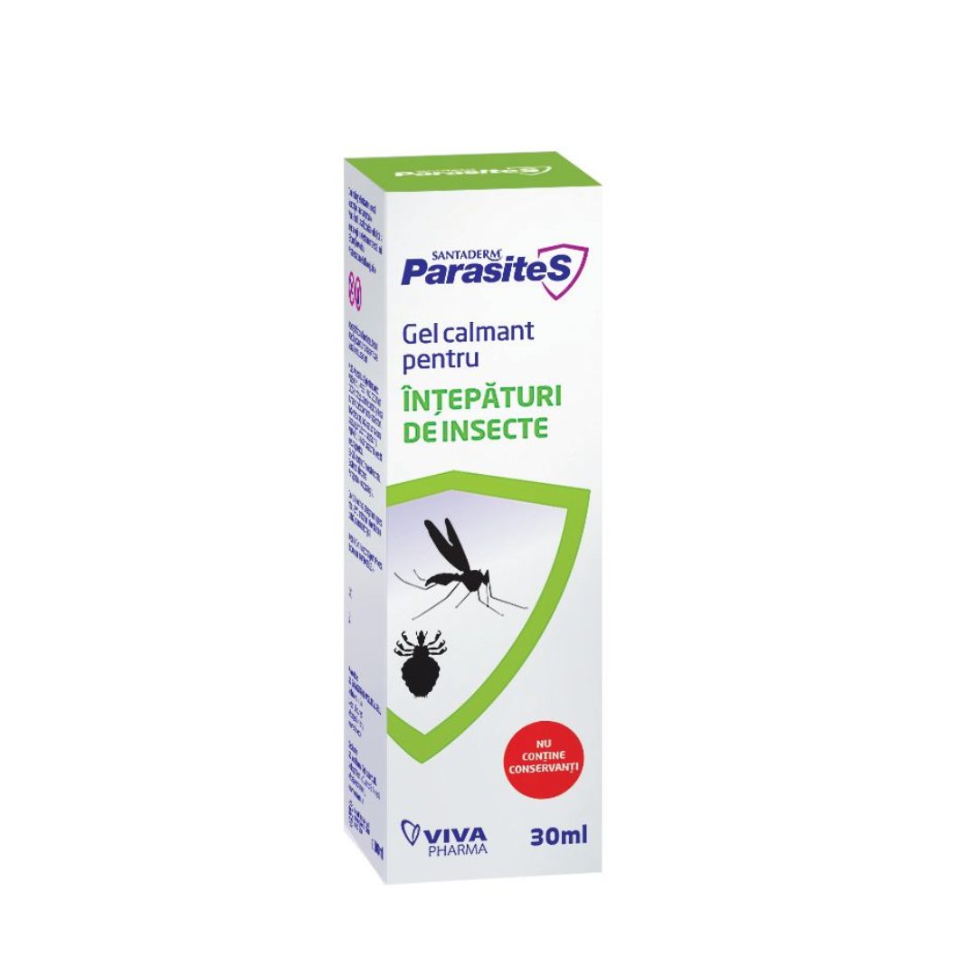 Gel calmant pentru intepaturi de insecte Santaderm, 30 ml, Parasites