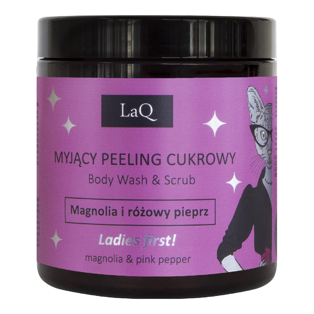 Gel de dus si peeling magnolie si piper roz, 220g, LaQ