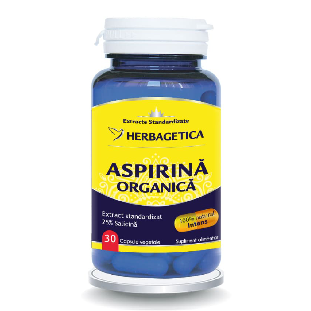 Aspirina Organica, 30 capsule, Herbagetica