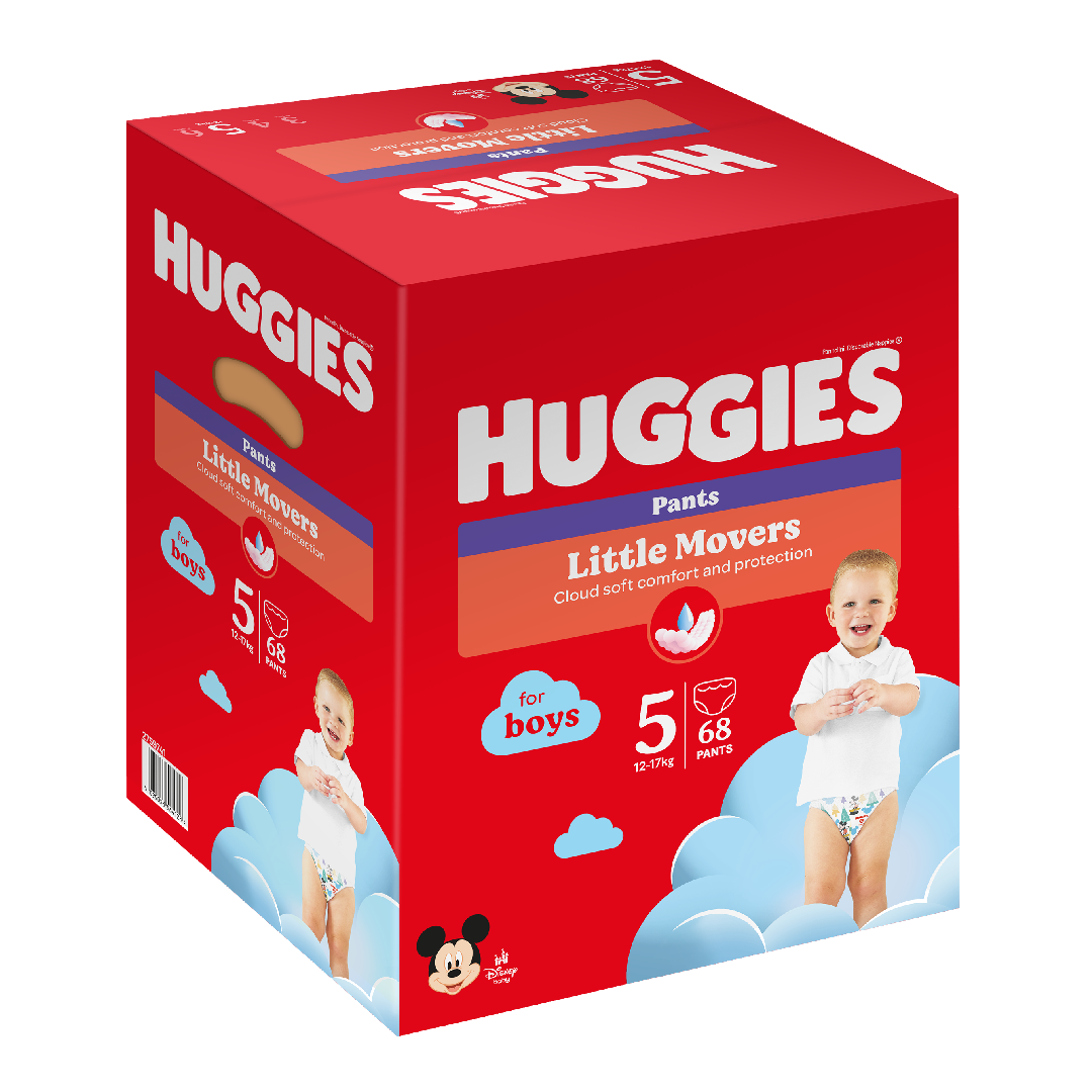 Scutece chilotel, Baieti, Marimea 5, 12-17 kg, 68 bucati, Huggies