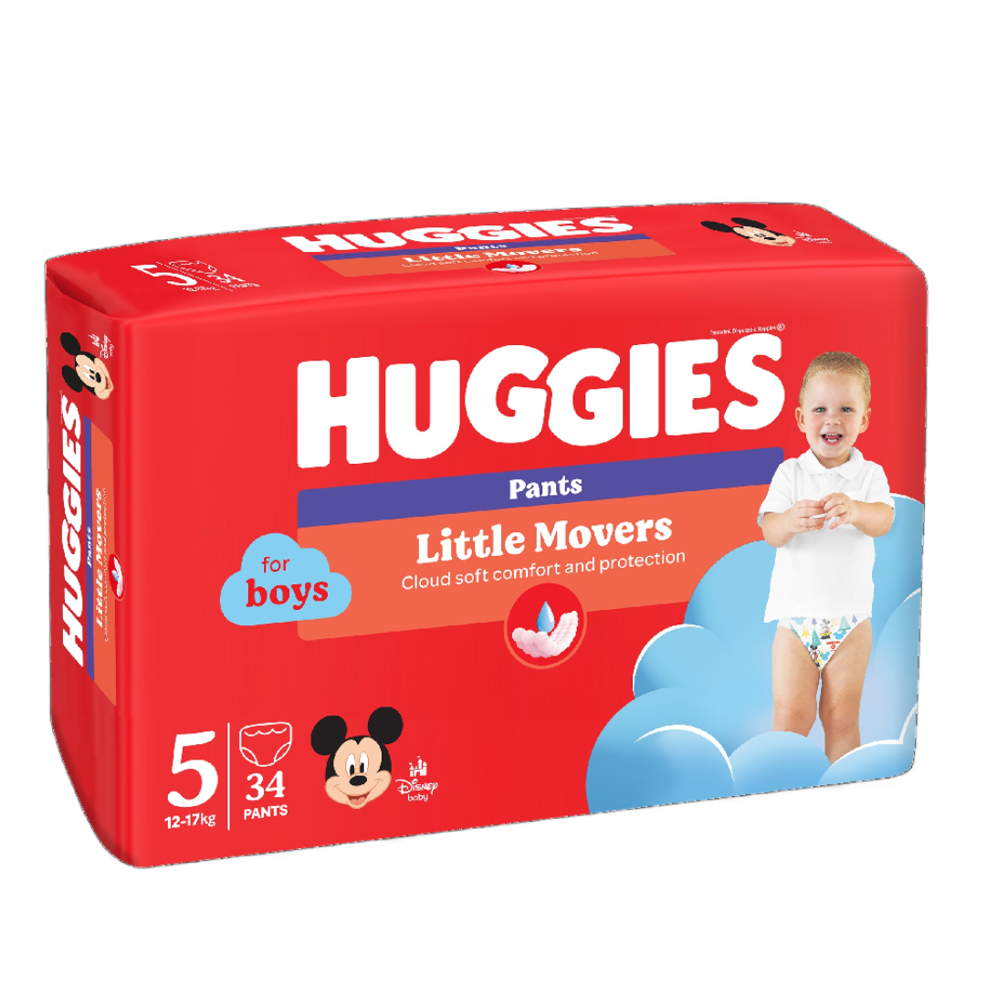 Scutece chilotel, Baieti, Marimea 5, 12-17 kg, 34 bucati, Huggies