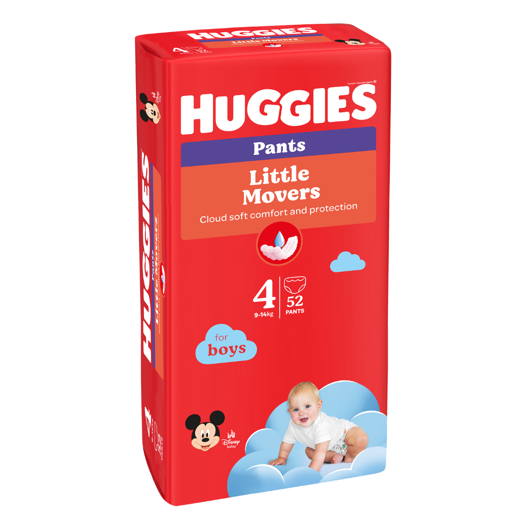 Scutece chilotel, Baieti, Marimea 4, 9-14 kg, 52 bucati, Huggies