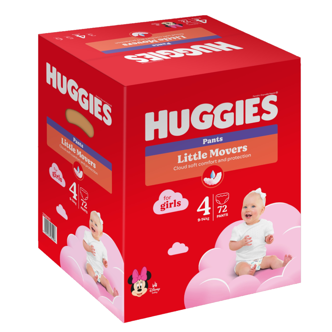 Scutece chilotel, Fetite, Marimea 4, 9-14 kg, 72 bucati, Huggies