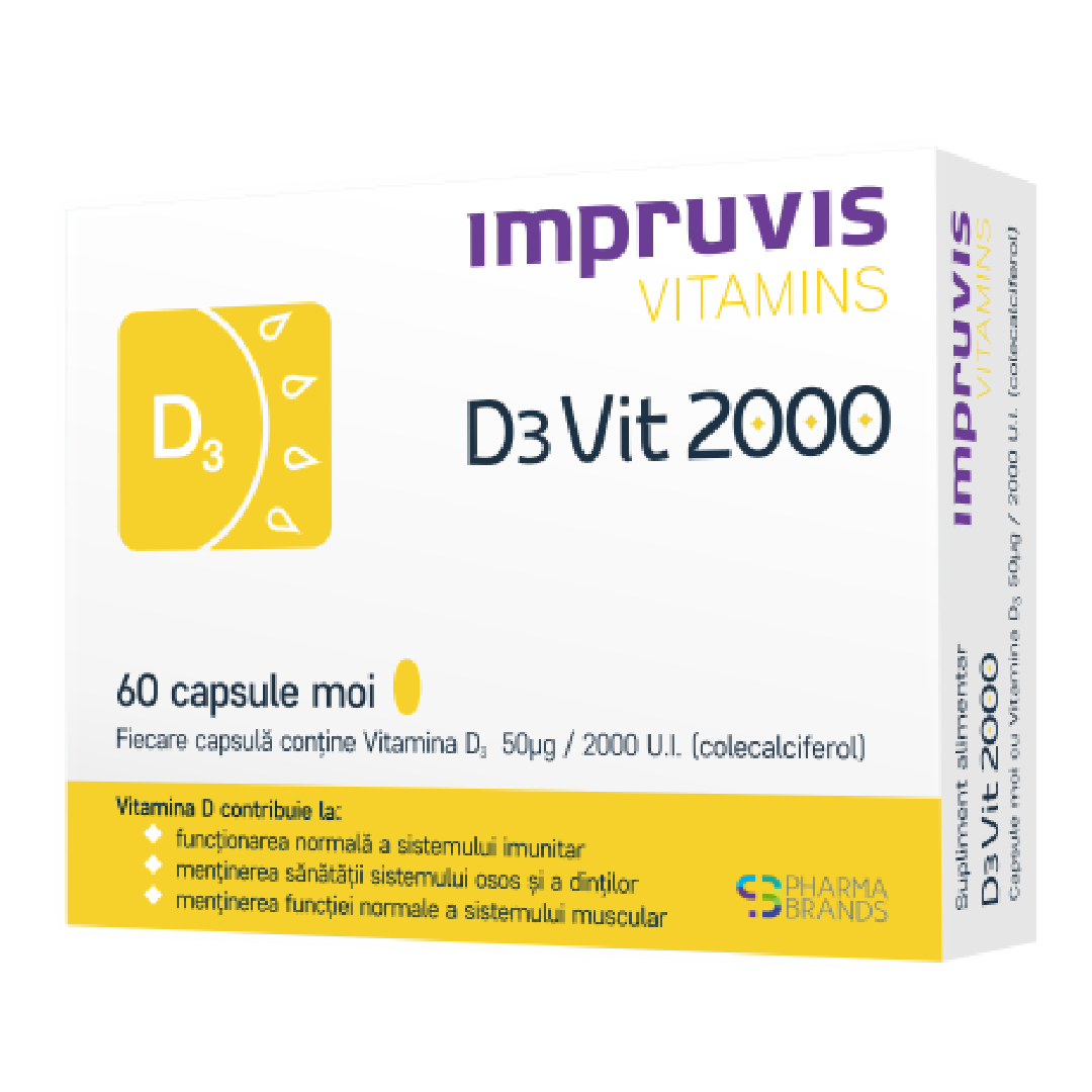 Vitamina D3 2000UI, 60 capsule, Devit