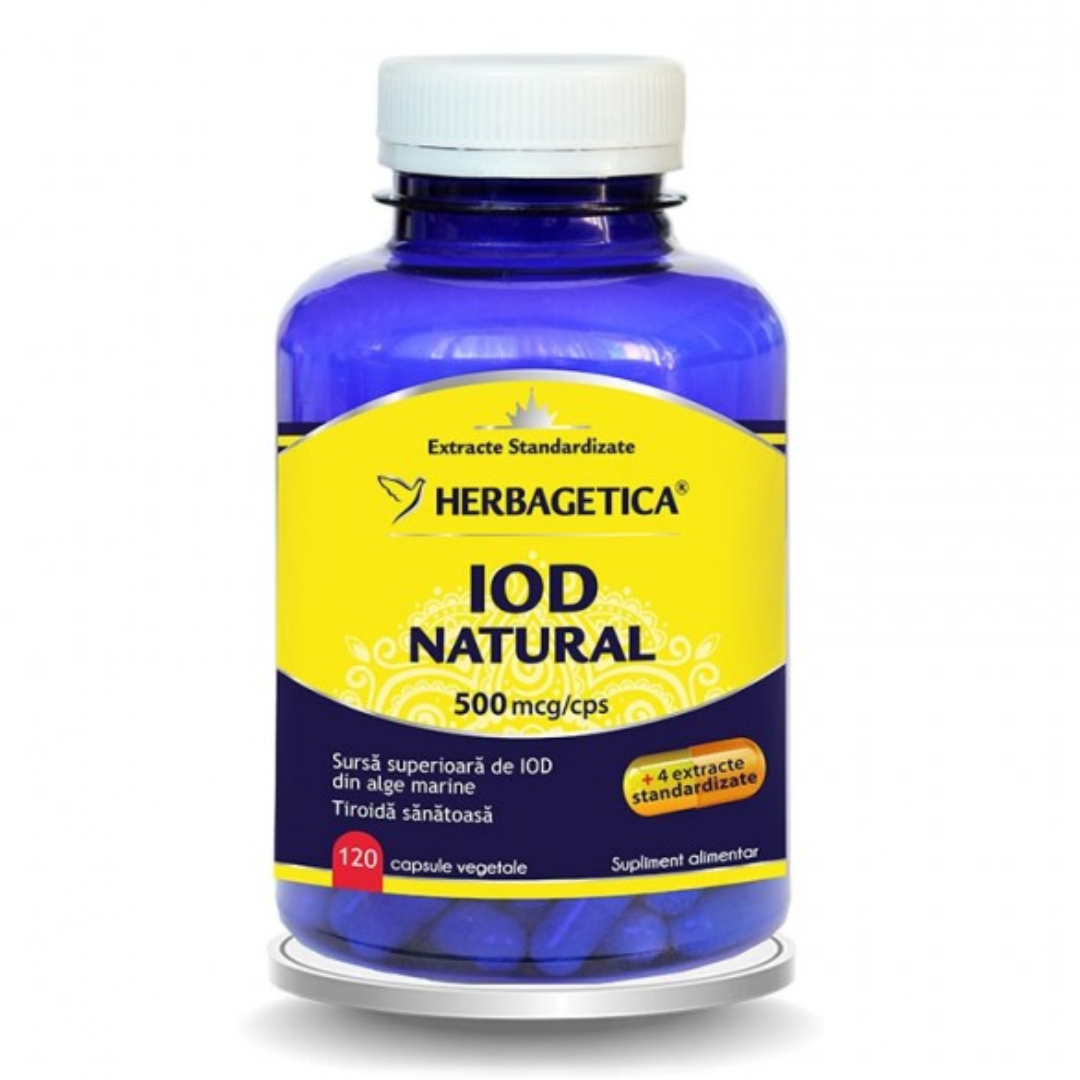 Iod Natural, 500mcg, 120 capsule, Herbagetica